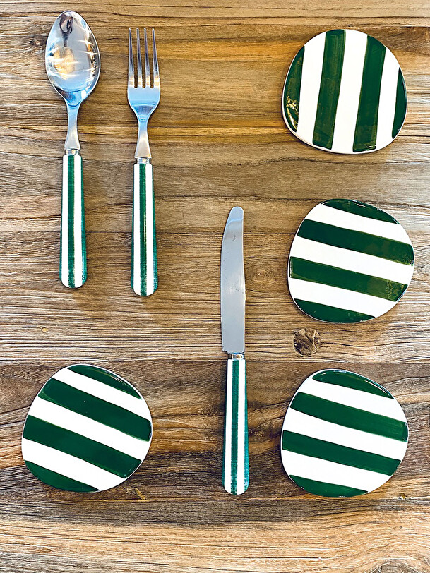 small spoon paul striped green green