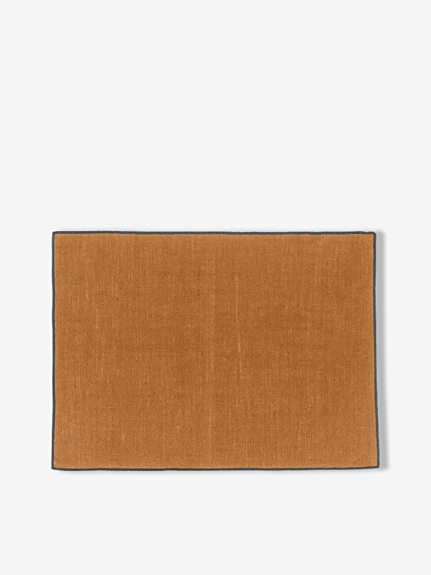 caramel coated linen table set 35x45 caramel