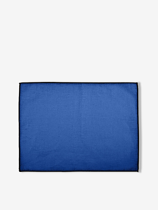 blue coated linen place mat 35x45 blue
