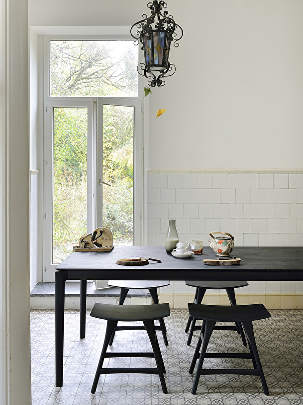 oak bok black table - l160 cm black