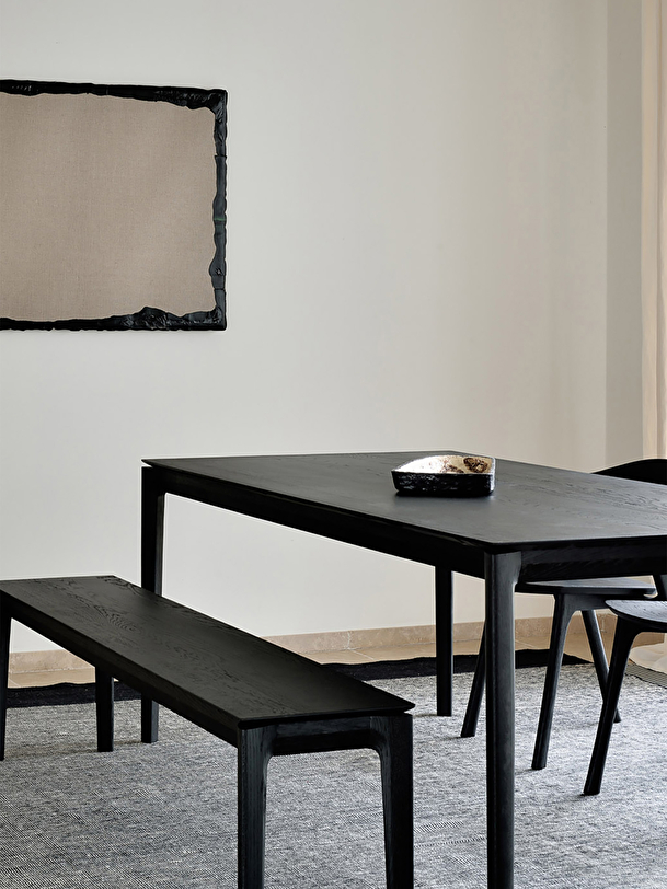 oak bok black table - l200 cm black