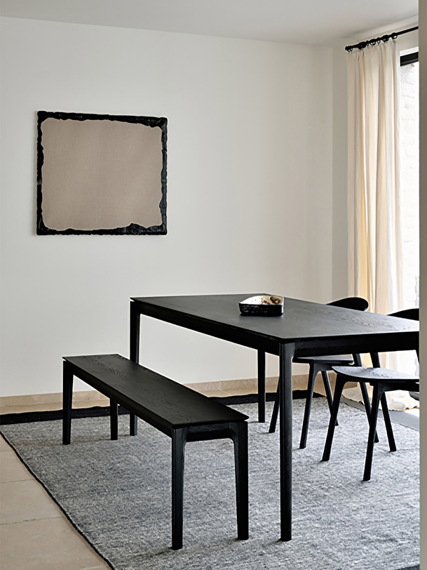 oak bok black table - l240 cm black