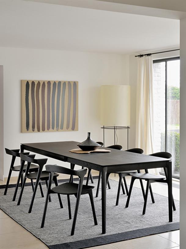 extension oak bok black table - l180280 cm black