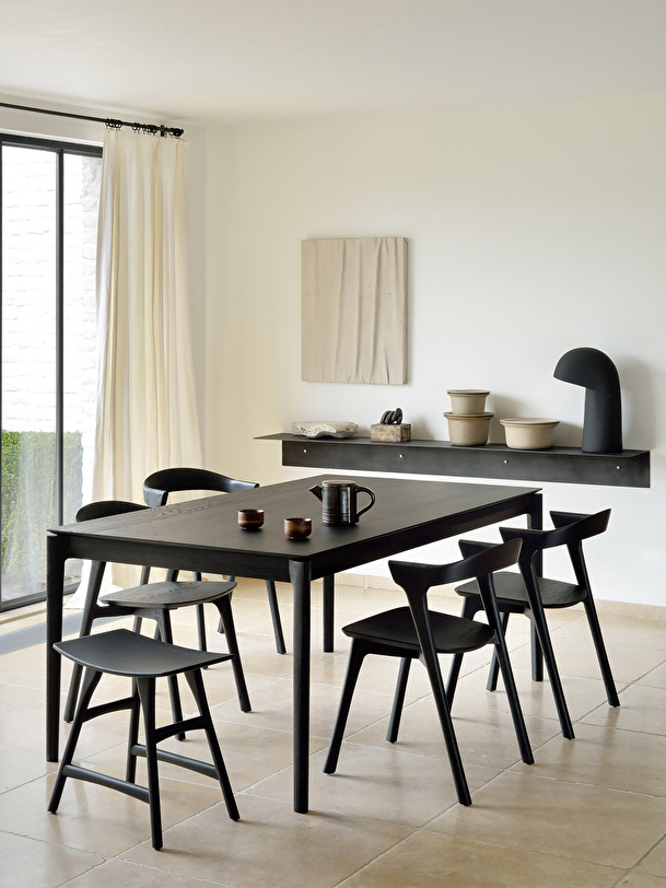 extension oak bok black table - l180280 cm black