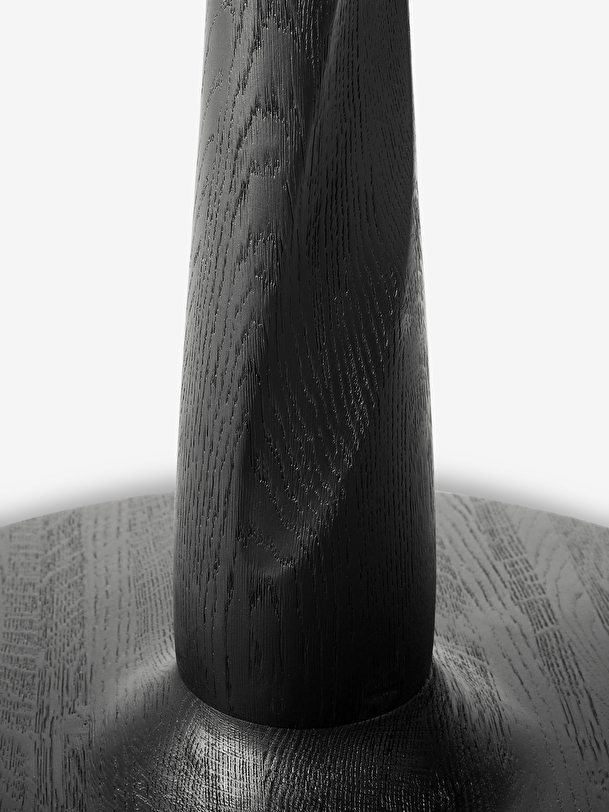 oak torsion round black table d90 black