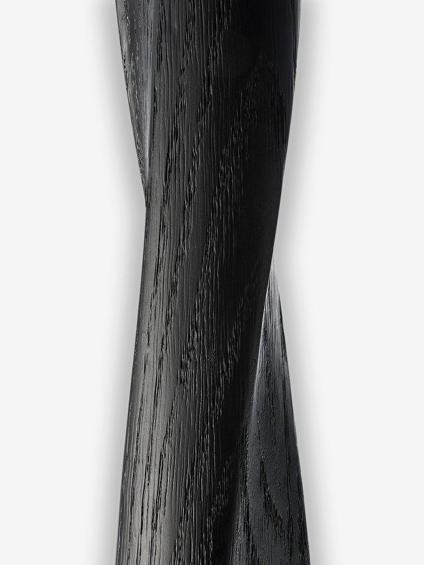 oak torsion round black table d90 black