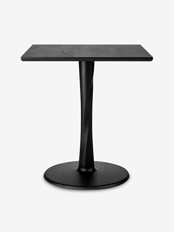 oak torsion square black table - l70 cm black
