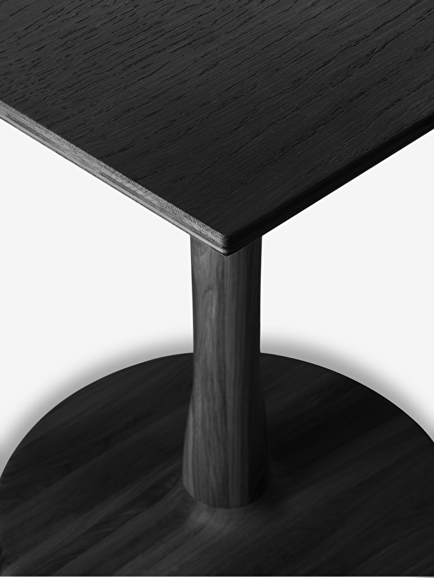 oak torsion square black table - l70 cm black