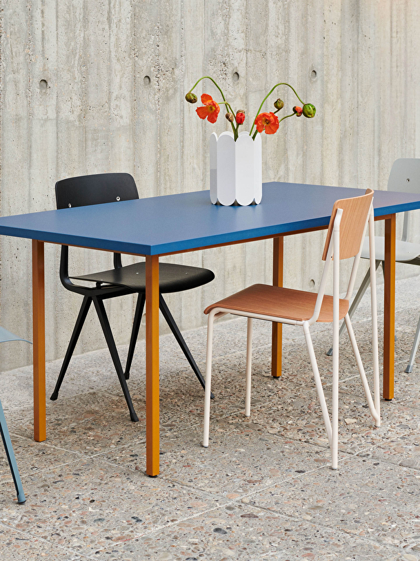 bicolor table blue ochre foot 200x90 blue