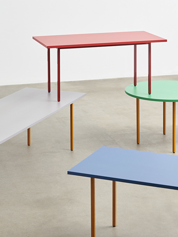 bicolor table blue ochre foot 200x90 blue