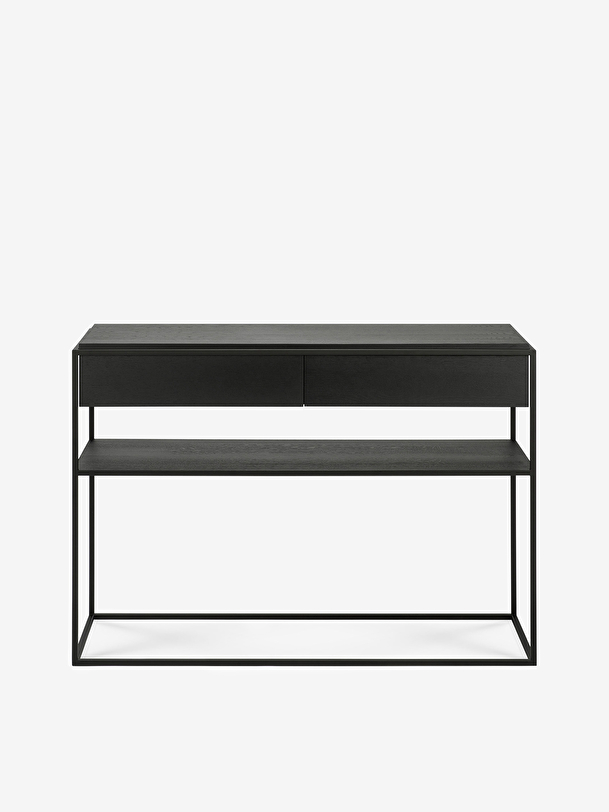 oak monolit black console - 2 drawers black