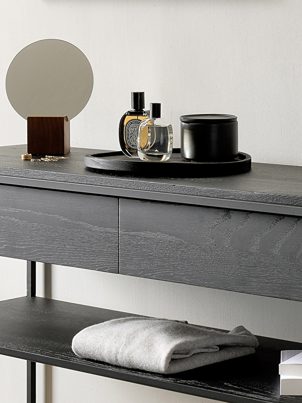 oak monolit black console - 2 drawers black