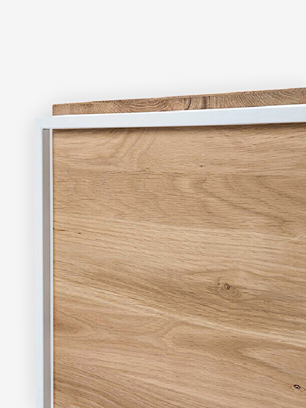oak monolit bedside table - 1 drawer white