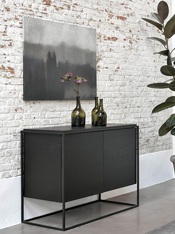 oak monolit black sideboard - 2 doors black
