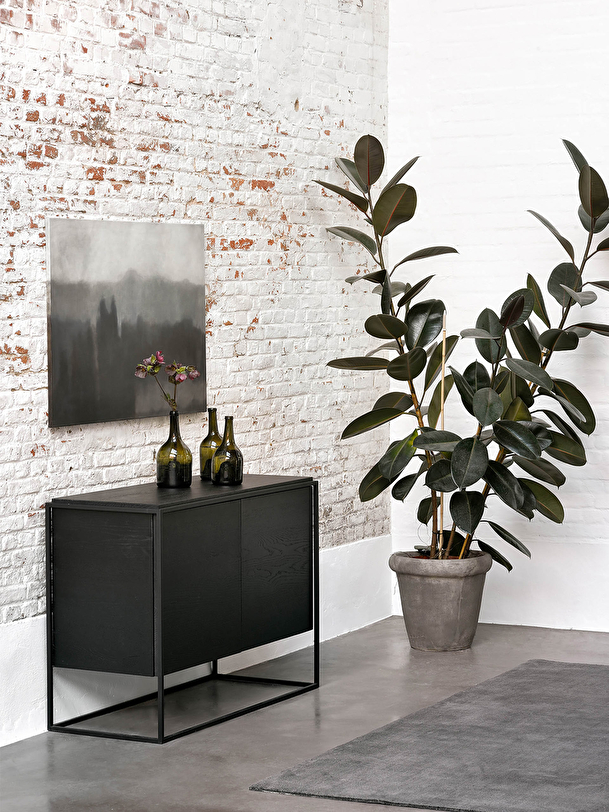 oak monolit black sideboard - 2 doors black