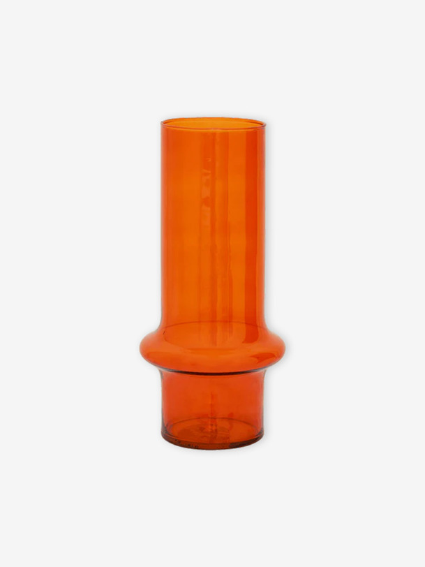 recycled glass vase orange