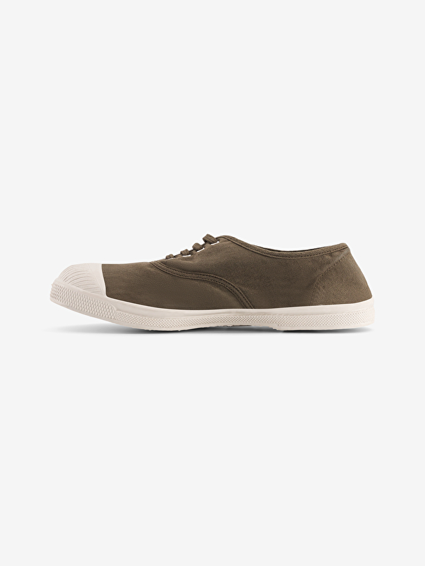 woman lace-up tennis khaki